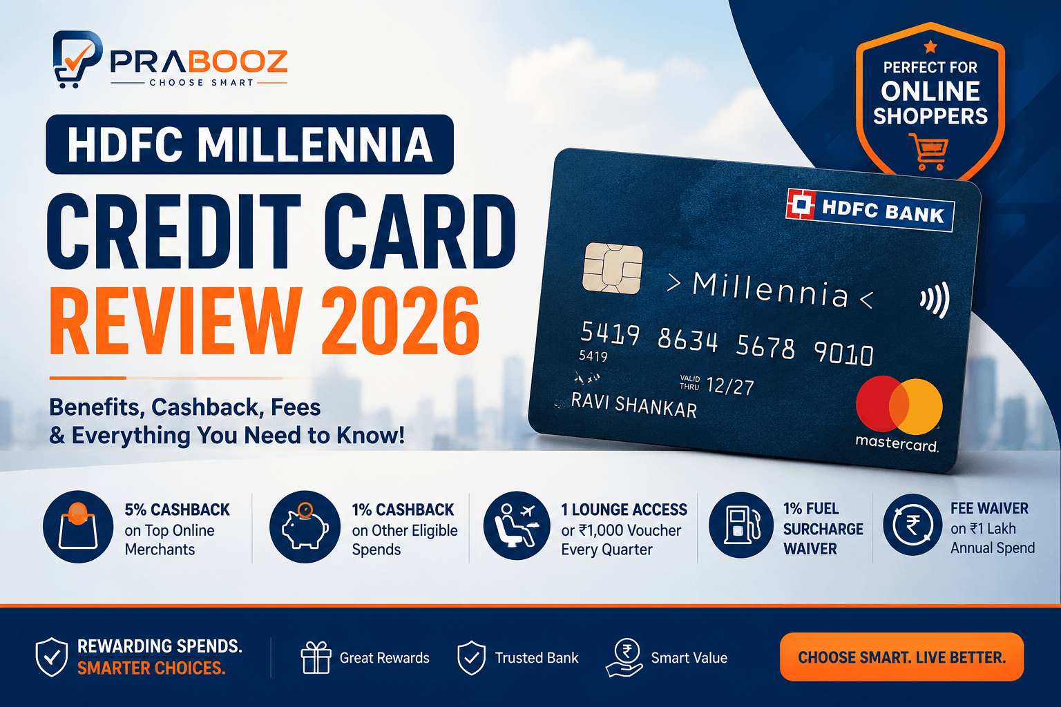 HDFC Millennia Credit Card Review 2026 with cashback and benefits