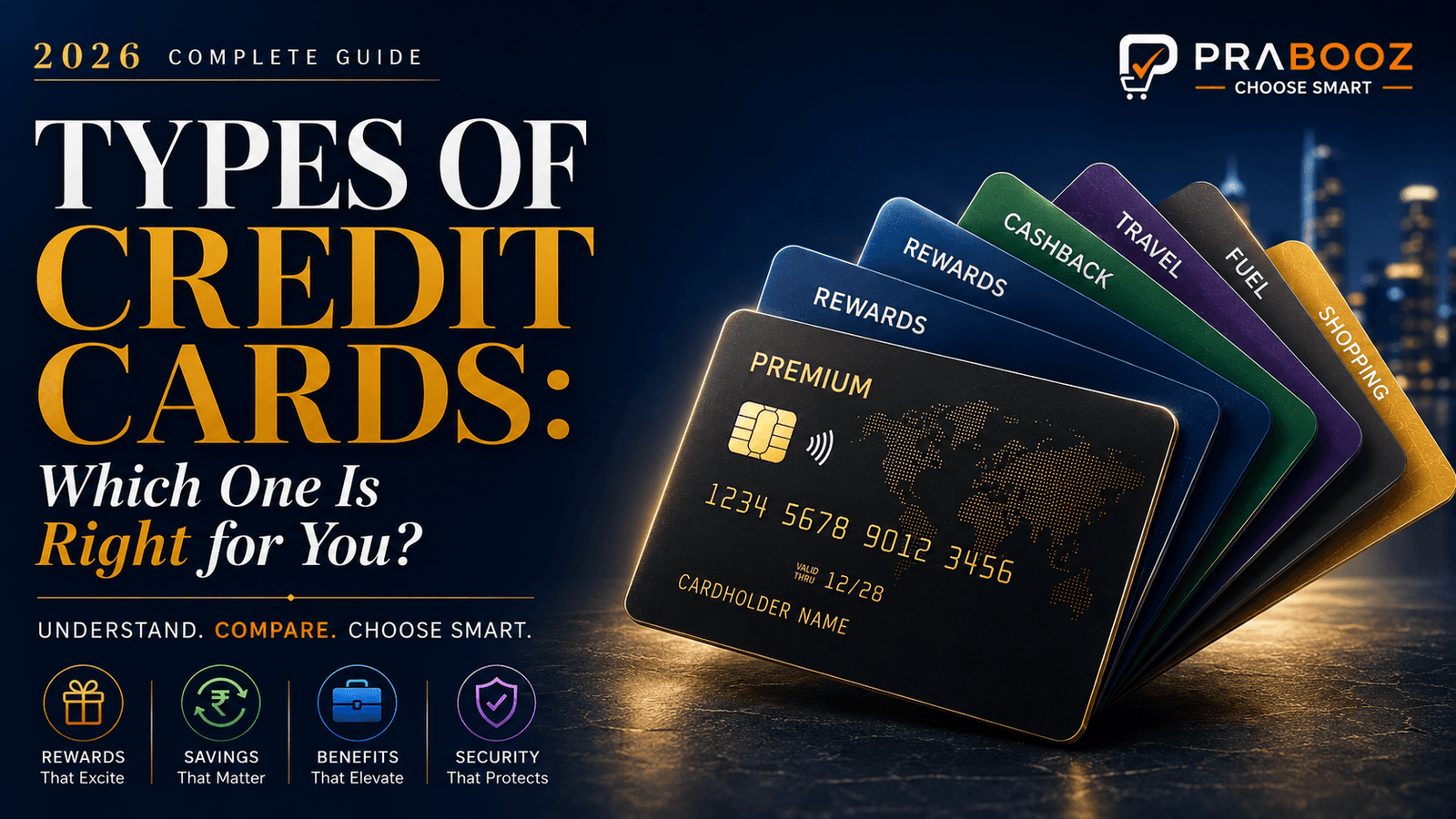 Types of Credit Cards Guide – Cashback, Rewards, Travel, Fuel, Shopping, Premium, Student, Business and Co-branded Credit Cards
